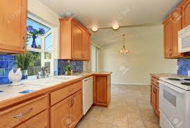 kitchen interior. maple cabinets with