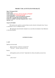 Gradinita cu program normal nr. Doc Proiect De Activitate IntegratÄƒ Rac Marius Academia Edu