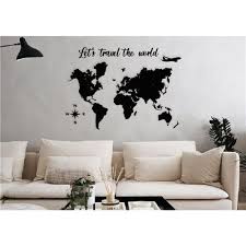 Se torne um especialista em geografia e se divirta ao mesmo tempo! Mapa Mundi Let S Travel The World 120x85cm Em Madeira Mdf Parede Quadros E Placas Extra 17948891