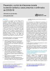 Lava tus manos con agua y jabón. Prevencion Y Control De Infecciones Durante La Atencion Sanitaria A Casos Presuntos O Confirmados De Covid 19 Orientaciones Provisionales 29 De Junio De 2020