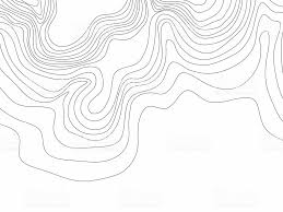 Abstract Black And White Topographic Contours Lines Of Mountains Line Illustration Topography Map Topography