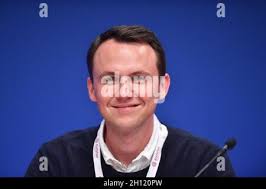 Munster, Germany. 15th Oct, 2021. 15 October 2021, North Rhine-Westphalia,  Münster: Michael Dust, district chairman of the Junge Union (JU)  Münsterland, sits