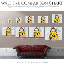 Wall Display Guide Size Comparison Chart Landscape 1 Photoshop Layered Psd Template Leather Sofa Backdrop Image Display