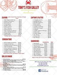 View delivery time and booking fee. Online Menu Of Tony S Fish Galley Deer Park Tx