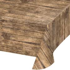 Brown Wood Grain Table Cover Plastic Tablecloth Lumberjack Baby Shower Baby Shower Woodland Theme