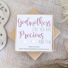Sterling Silver Godmothers Like You Are Precious And Few Quote Earrings The Perfect Keepsake Gift