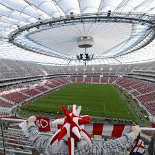 Liverpool fan sitting on the roof of the old wembley stadium. Poland V England Stadium Roof Closed Then Open Now Closed And Staying That Way Mirror Online