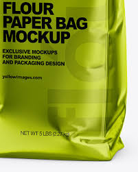 Download Metallized Paper Flour Bag Mockup In Bag Sack Mockups On Yellow Images Object Mockups PSD Mockup Templates