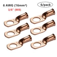 Check spelling or type a new query. 25 10 6 2pcs 3 8 5 16 1 4 Wire Ring Lugs Bare Copper 6 Awg Gauge Connectors Crimp Terminals Kit Assortment Terminals Aliexpress