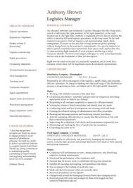 Logistics Manager Resume Templates Cv Job Description Samples Transport Supply Chain Work