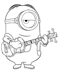 Your use of our printables is subject to our licensing terms and terms of use. Bob From Ugly Me Plays Guitar Coloring Page To Print And Download