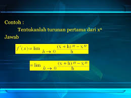 (fg) '= f'g + fg' jika persamaan di atas membingungkan anda, gunakan kalkulator aturan produk di atas untuk membedakan fungsi menggunakan aturan produk. Turunan Fungsi Aljabar Lambang Turunan Y F X 2 Turunan Pertamakedua Y Y F X F X Ppt Download