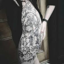 Collection Of Studio Ghibli Characters Tattooed On The Thigh Leg Www Otziapp Com Ghibli Tattoo Anime Tattoos Studio Ghibli Tattoo