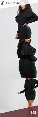 Hp Nwt Asos Long Sleeve Black Metallic Dress Asos Curve Dresses Clothes Design Fashion