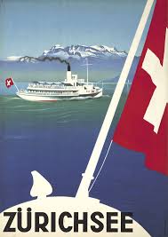 zurichsee by otto baumberger 1935 travel posters vintage travel posters travel ads