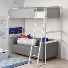 Vitval Hochbettgestell Weiss Hellgrau 90x200 Cm Ikea Osterreich Loft Betten Bett Ideen Ikea Bett
