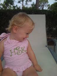 Boutique One Piece Monogrammed Seersucker Swimsuit Sizes 3 6 Etsy Toddler Swimsuit Girl Kids Outfits Monogrammed Seersucker