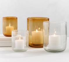 Recycled Bubble Glass Hurricanes Clear Candle Holder Pottery Barn