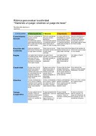 Recuerda explicar las reglas con claridad. Rubrica Juego Didactico Matematico