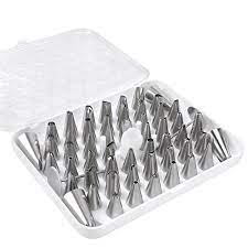 Piping Tips Mcirco 55 Piece Russian Piping Tips Stainless Steel Russian Tips Cake Decorating Tips Icin Icing Tips Cake Decorating Set Cake Decorating Supplies