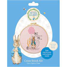 The pattern has been printed on the cloth(11ct), so before finishing stitching, the cloth can not touch water, otherwise the printed part will disappear. Once Upon A Time Cross Stitch Beatrix Potter Shop
