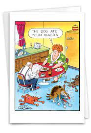 Dog Ate Viagra Funny Birthday Card