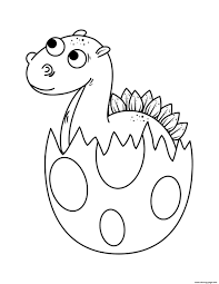 Baby dinosaur hatching coloring pages. Dinosaur Baby Dinosaur Hatching From Egg Coloring Pages Printable