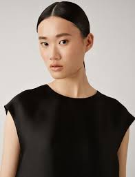 JOSEPH Bay Dupion Viscose Dress in BLACK