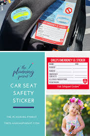 Emergency Identification Car Seat Stickers 2 Stickers Included In 2020 Carseat Safety Newborn Safety Car Safety Kit