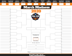 printable march madness bracket 2020 with team records