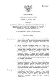 Pergub Nomor 19 Tahun 2020 Jdih Pemerintah Provinsi Bali