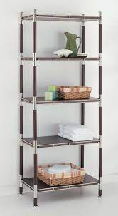 The 5 Tier Wood And Chrome Shelving Unit Is A Modern Shelf For The Bathroom Or Office Find Contemporary Bathroom Shelving Unit Shelves Over The Toilet Cabinet