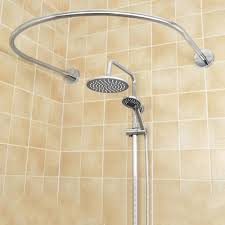 Corner shower rod in brushed nickel with 76 reviews and the utopia alley utopia alley hoop shower rod for clawfoot tub, chrome with 17 reviews. Lwfb Shower Curtain Rod Stainless Steel Free Drilling Bathroom Towel Rack Shower Bath Rod U Shaped Shower Curtain Pole Gold 10 Sizes Available 6 Sizes Available Color Round Size 85 85 85cm Buy Online In Antigua And
