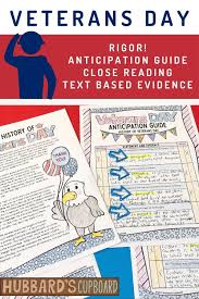 Ela Integrated Veterans Day Activities Text Dependent Reading Anticipation Guide Veterans Day Activities Writing Activities Ela Skills