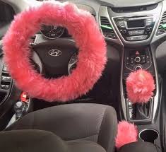 Awesome Fur Lit Fluffy Steering Wheel Covers Set My First Car Girly Car Accessories Girly Car Car Accessories