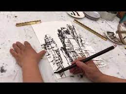 中国画 水墨画 山水画 现代国画陈铭显 陳銘顯 写意示范modern chinese painting youtube tutorial tableware