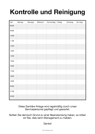 Hier finden sie auch schöne. Reinigungsplan Toilette Wc Pdf Vorlage Zum Ausdrucken
