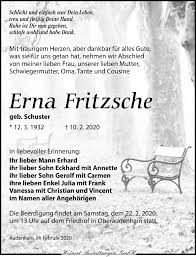 Traueranzeigen Von Erna Fritzsche Trauer Anzeigen De