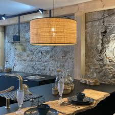 Zmh lampe suspension luminaire plafonnier e27 avec 5 flammes lampe industrielle en bois et métal hauteur réglable pour salle à manger salon café bureau chambre. Suspension Rabane Bordure Noire Adc Abat Jour Magasin Luminaire Lyon