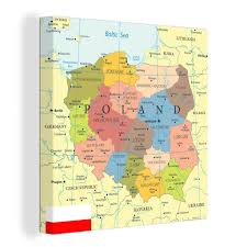 Između stanica zamosc i munchen pronađeno je do 1 autobusna linija, uključujući 1 noćni autobus.prvi polazak iz zamosc je u 09:30 i dolazi u munchen u 08:00.zadnji polazak je u 09:30 i dolazi u 08:00.cijena jednosmjerne karte za odraslu osobu iznosi od 419 kn do 419 kn. Leinwandbild Bunte Karte Von Polen 90x90 Kaufland De