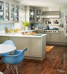 After Removing The Cabinets Hanging Between The Kitchen And Breakfast Area Made The Two Areas Func Kitchen Colour Schemes Kitchen Design Grey Kitchen Cabinets