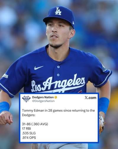 Dave Roberts had high praise for Tommy Edman following his 3-hit, 3-RBI game against the Phillies 🫡 So good to see him fully healthy and contributing in big ways.