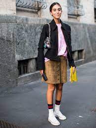 High Tops Are Back And Here S How To Wear Them Skirt And Sneakers White Converse Outfits Top Sneakers Outfit