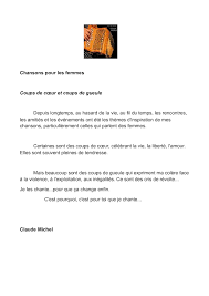 Il se demande où ont bien pu partir les femmes, qui ne s'enfuiraient pas une fois la. Calameo Chansons Pour Les Femmes