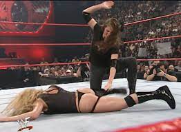 On This Day: 20 Years Ago (2001) Trish Stratus got pantsed by Stephanie and  spanked in a thong midmatch. (No Way Out 2001) - Reddit NSFW