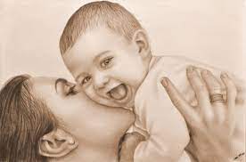 From infancy, children begin by experimenting with drawing tools and making marks on paper, and as they grow, these marks start taking on meaning. Mother And Child Drawings Sketch By Stefan Pabst Artist Com