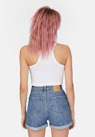 Achetez en toute confiance et sécurité sur ebay! Stradivarius Mom Fit Jeans Shorts Blue Denim Zalando De