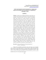 Cara review jurnal internasional dengan mudah. Pdf Pengaruh Kelelahan Emosional Terhadap Kepuasan Kerja Dan Dampaknya Terhadap Kinerja Guru