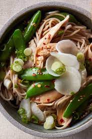 Nyt Cooking A Simple Sesame Soy Dressing Coats Chewy Soba Noodles Tender Chicken And Crisp Sugar Snap Peas In This D Snap Peas Recipe Pea Recipes Nyt Cooking