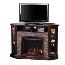 The unit also has led lighting. Southern Enterprises Redden Corner Electric Fireplace Tv Stand Fireplace Tv Stand Corner Fireplace Tv Stand Fireplace Entertainment Center